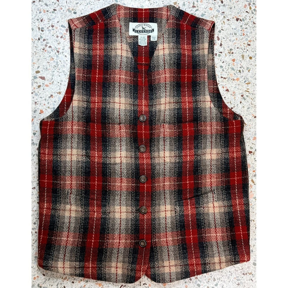 Eddie Bauer Legends Women's Button‎ Up Wool Blend Vintage Vest Size Large